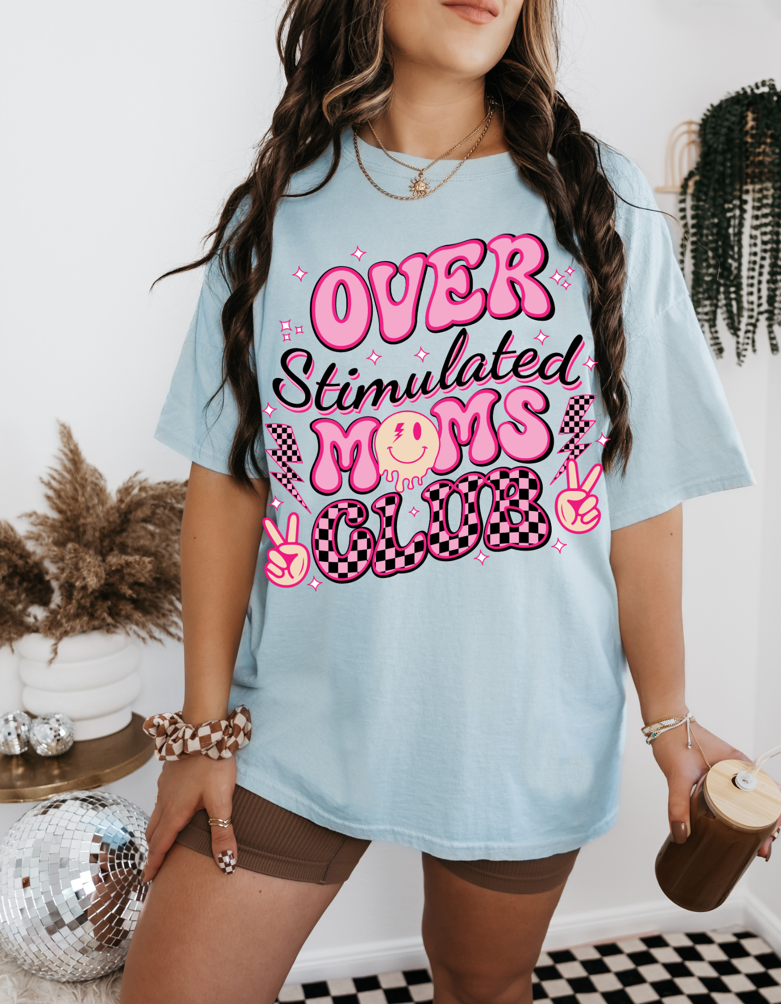 Overstimulated Moms Club (front only) Graphic T-Shirt
