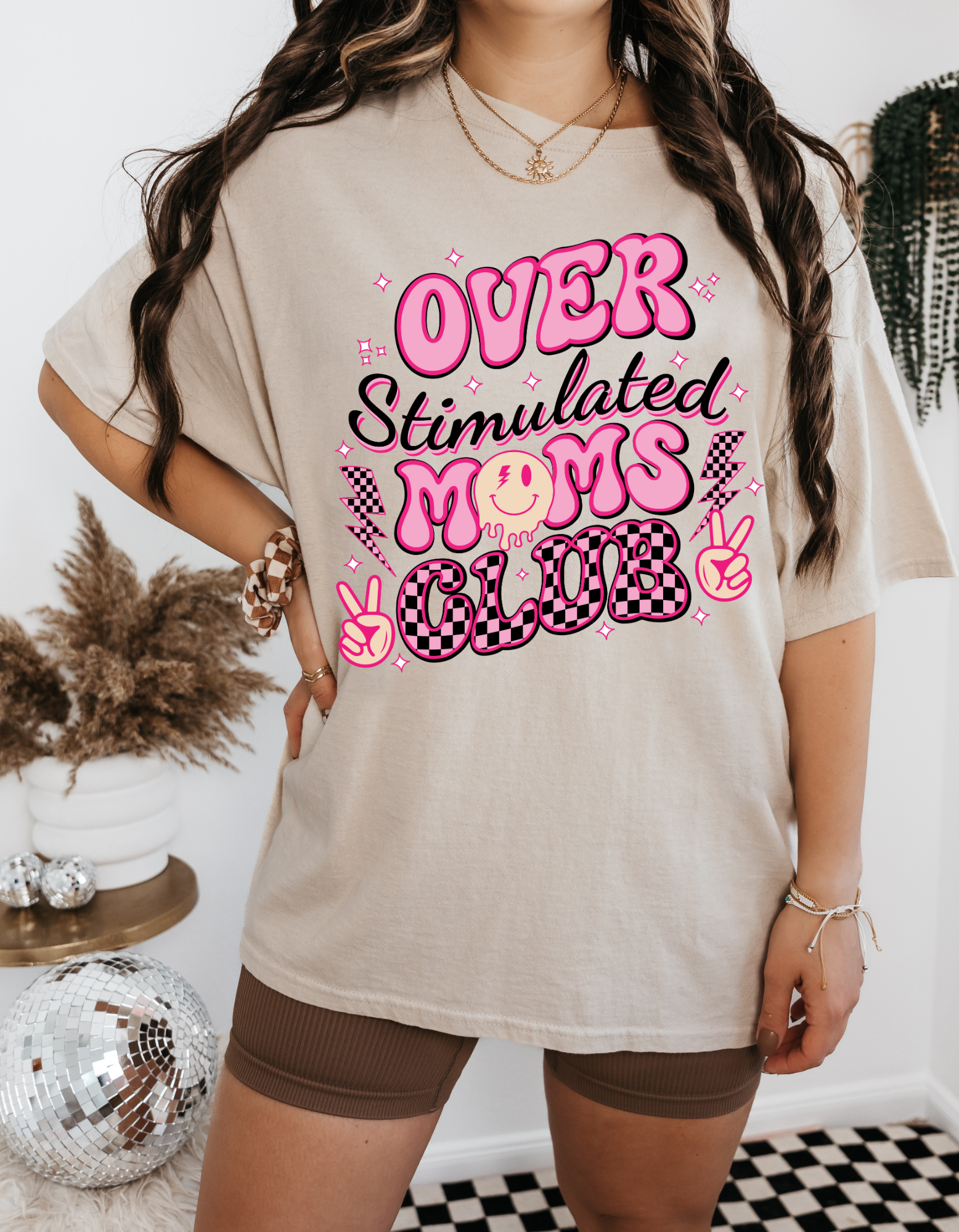 Overstimulated Moms Club (front only) Graphic T-Shirt