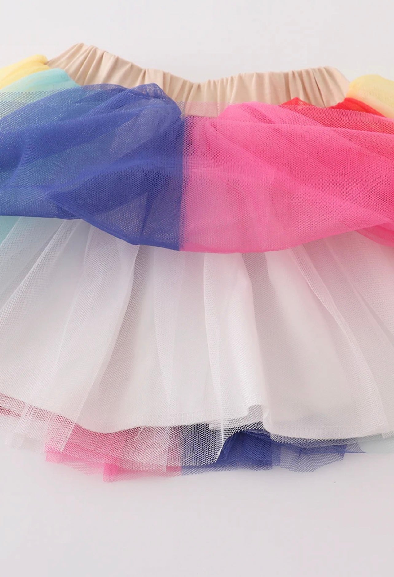 Kids Rainbow Ruffle Tutu Skirt Set