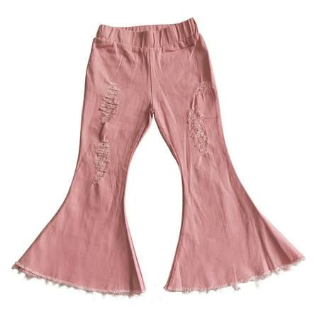Kids Colored Distressed Bell Bottoms