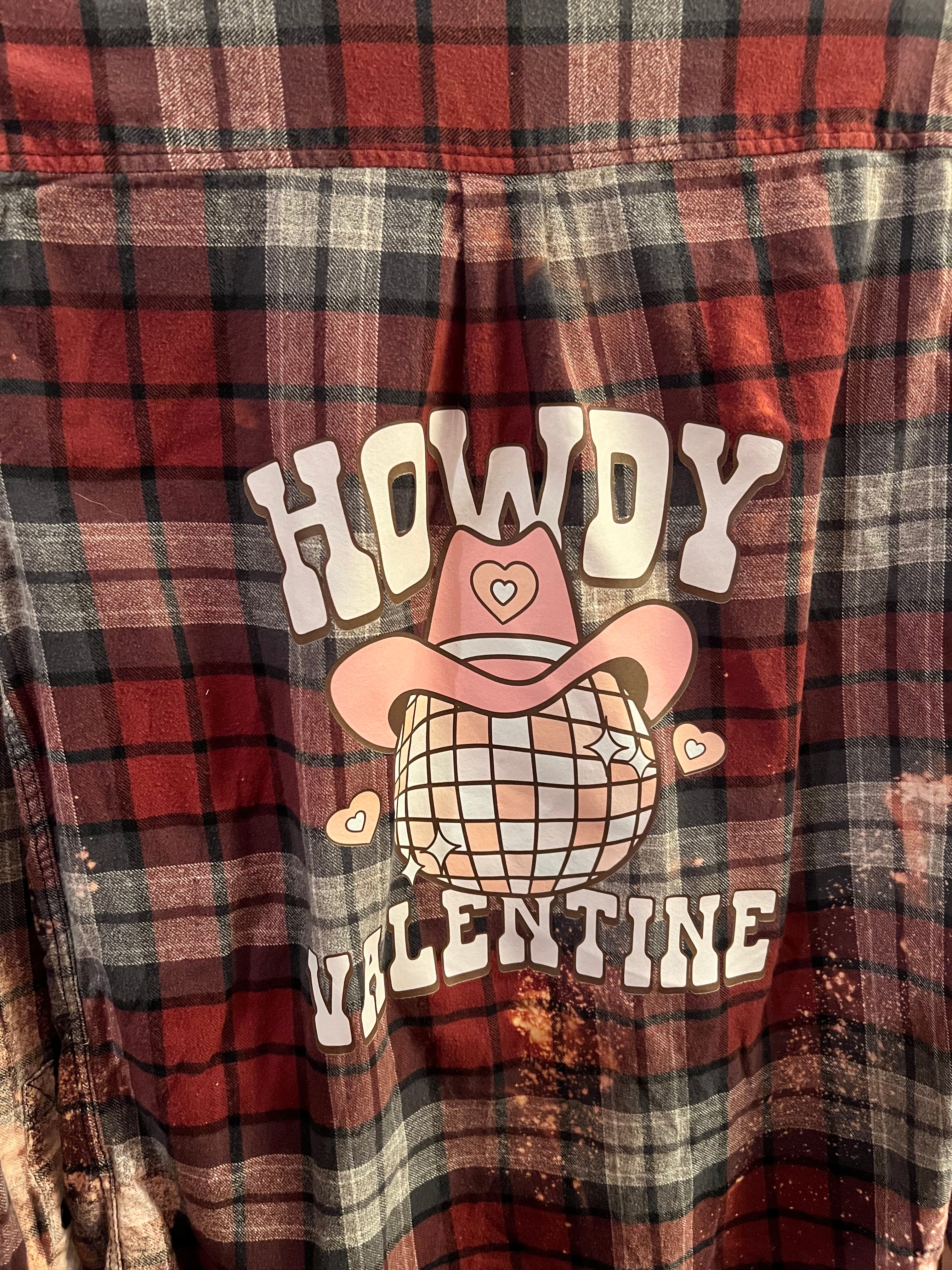 Custom Howdy Valentine Flannel