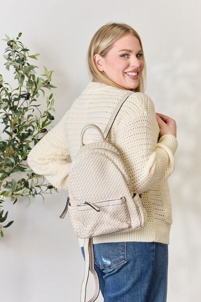 Lucy Leather Woven Backpack