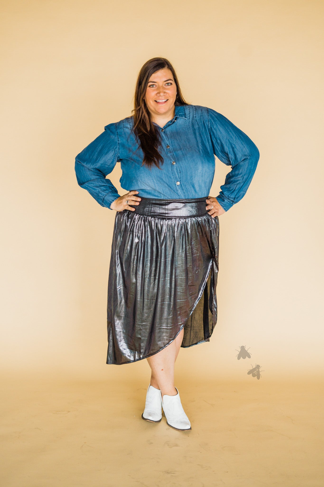 The Charlie Charged Up Metallic Skirt