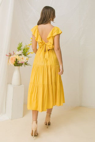The Yolanda Yellow Midi Dress