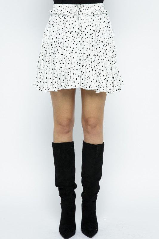 The Dallas Dalmation Print Ruffle Skirt